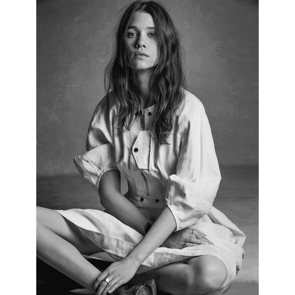 CÉLINE OFF WHITE LINEN DRESS WITH PUFF SLEEVES SIZE 42 BY PHOEBE PHILO - Picture 16 of 16